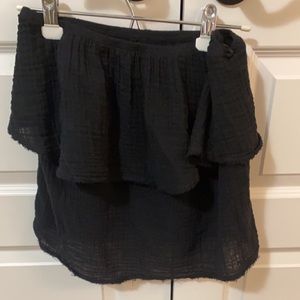 michael stars strapless top black floppy
